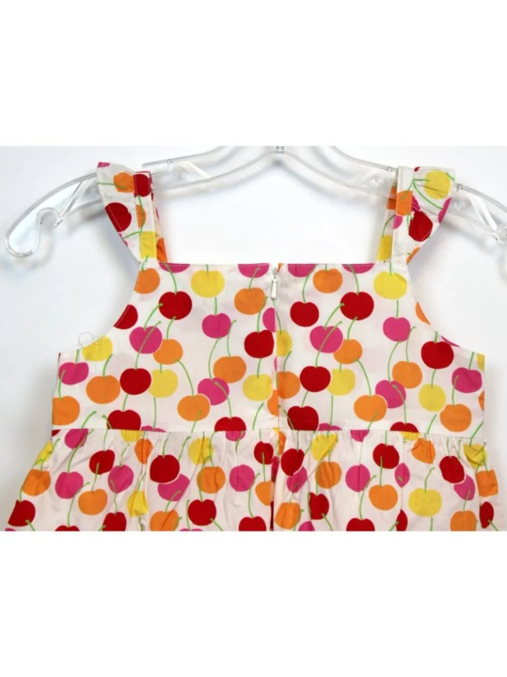 2008 Gymboree Cherry Baby Doll Shirt sz 8 Print Tank Top Ruffle Straps Summer